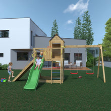 Shire Treehouse Climbing Frame with Swing and Slide - JJ Building Materials