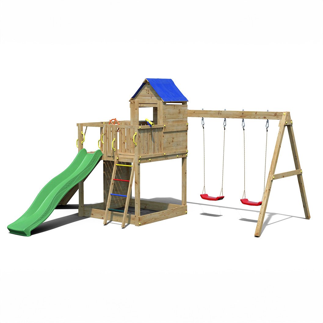 Shire Treehouse Climbing Frame with Swing and Slide - JJ Building Materials