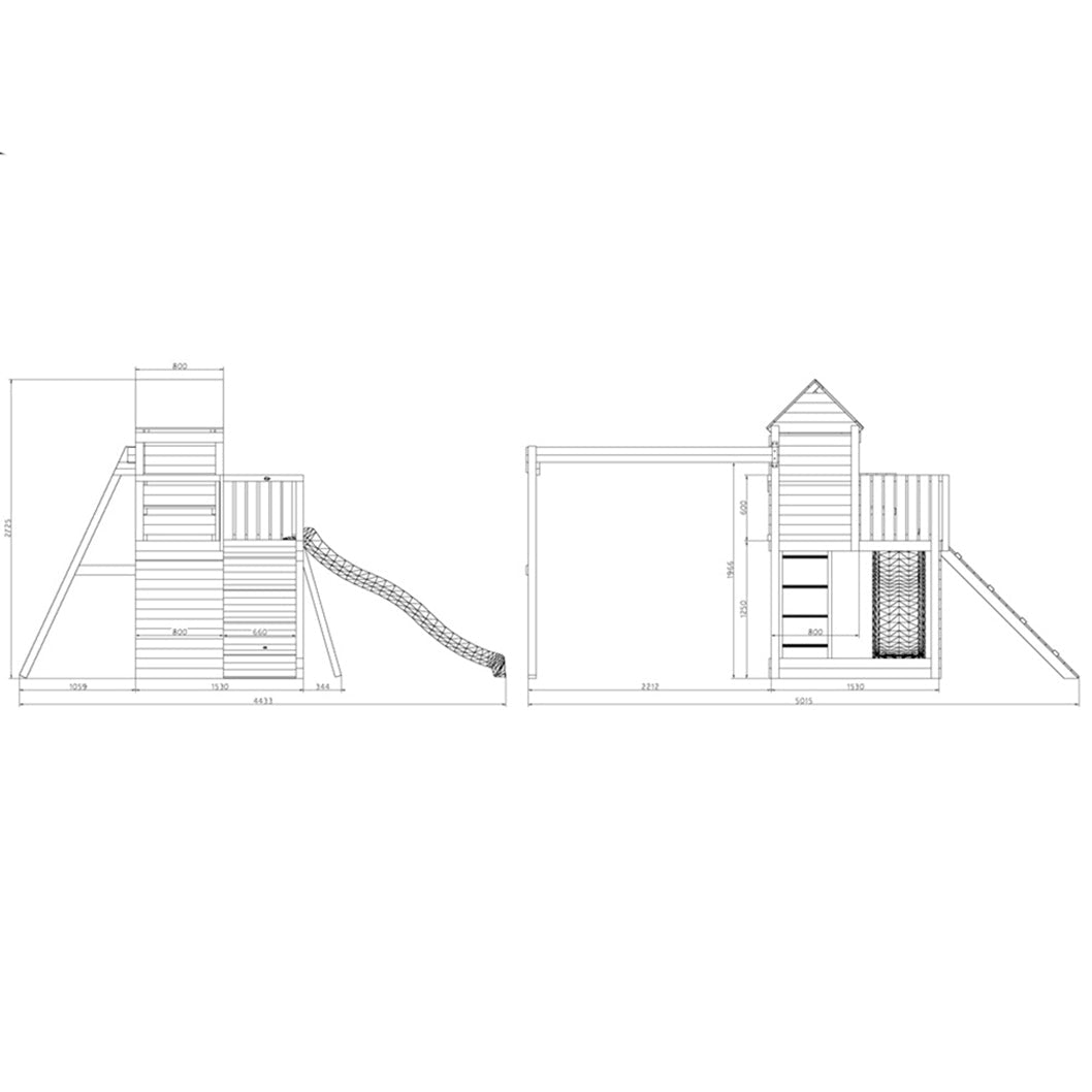 Shire Treehouse Climbing Frame with Swing and Slide - JJ Building Materials