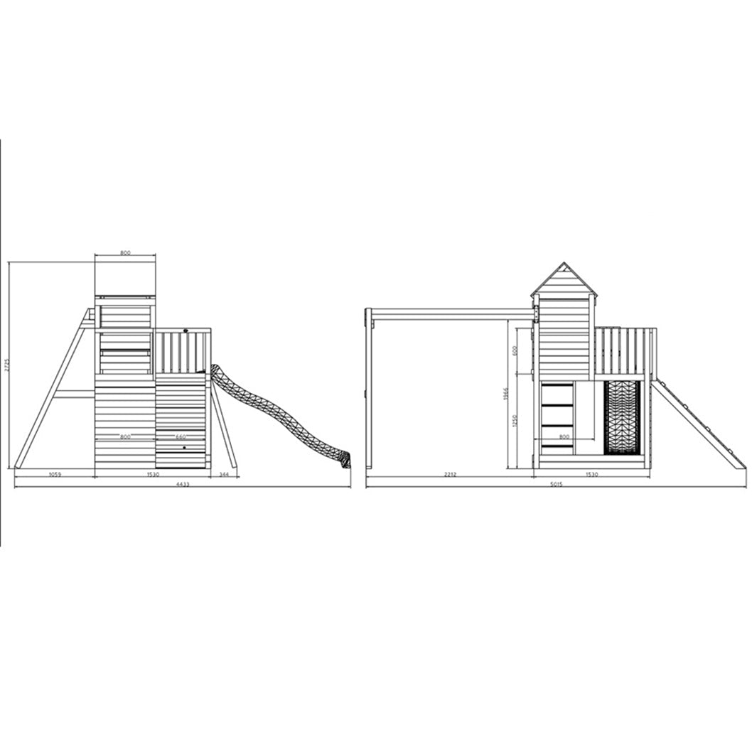 Shire Treehouse Climbing Frame with Swing and Slide - JJ Building Materials