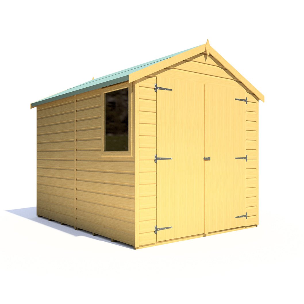 Shire Warwick 8x6ft T&G Double Door Apex Wooden Shed - JJ Building Materials