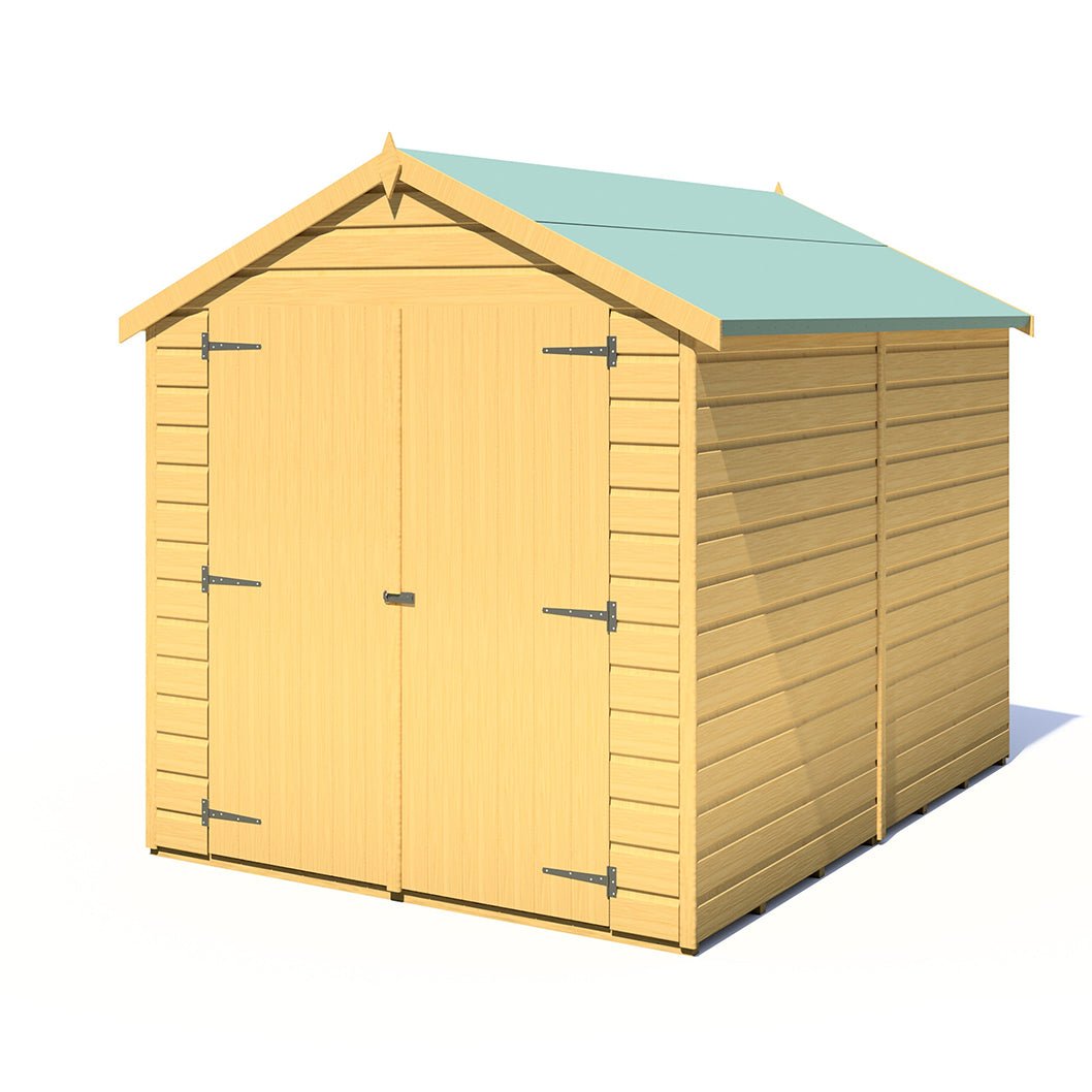 Shire Warwick 8x6ft T&G Double Door Apex Wooden Shed - JJ Building Materials