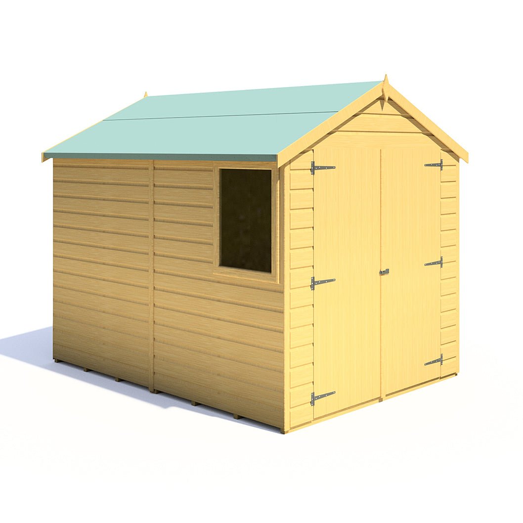 Shire Warwick 8x6ft T&G Double Door Apex Wooden Shed - JJ Building Materials