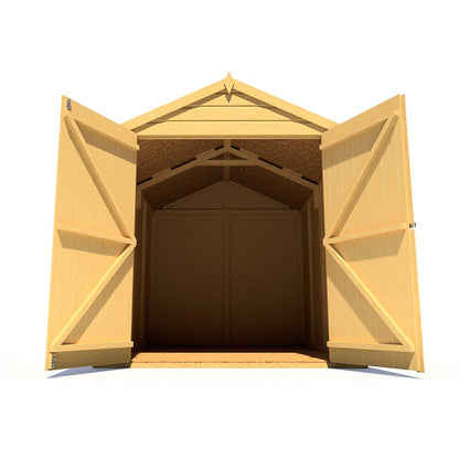 Shire Warwick 8x6ft T&G Double Door Apex Wooden Shed - JJ Building Materials