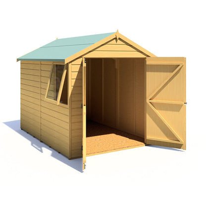 Shire Warwick 8x6ft T&G Double Door Apex Wooden Shed - JJ Building Materials