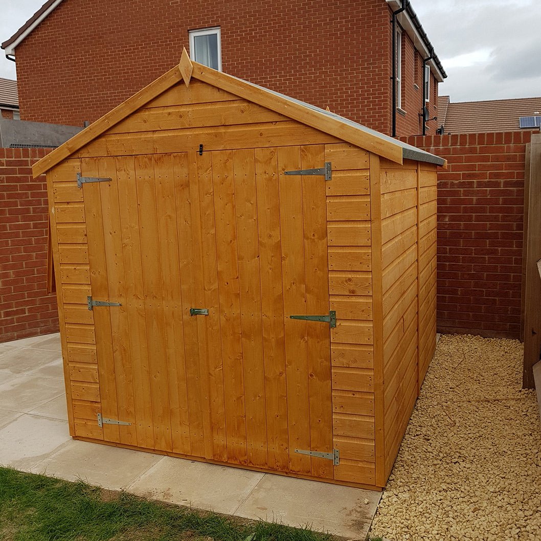Shire Warwick 8x6ft T&G Double Door Apex Wooden Shed - JJ Building Materials