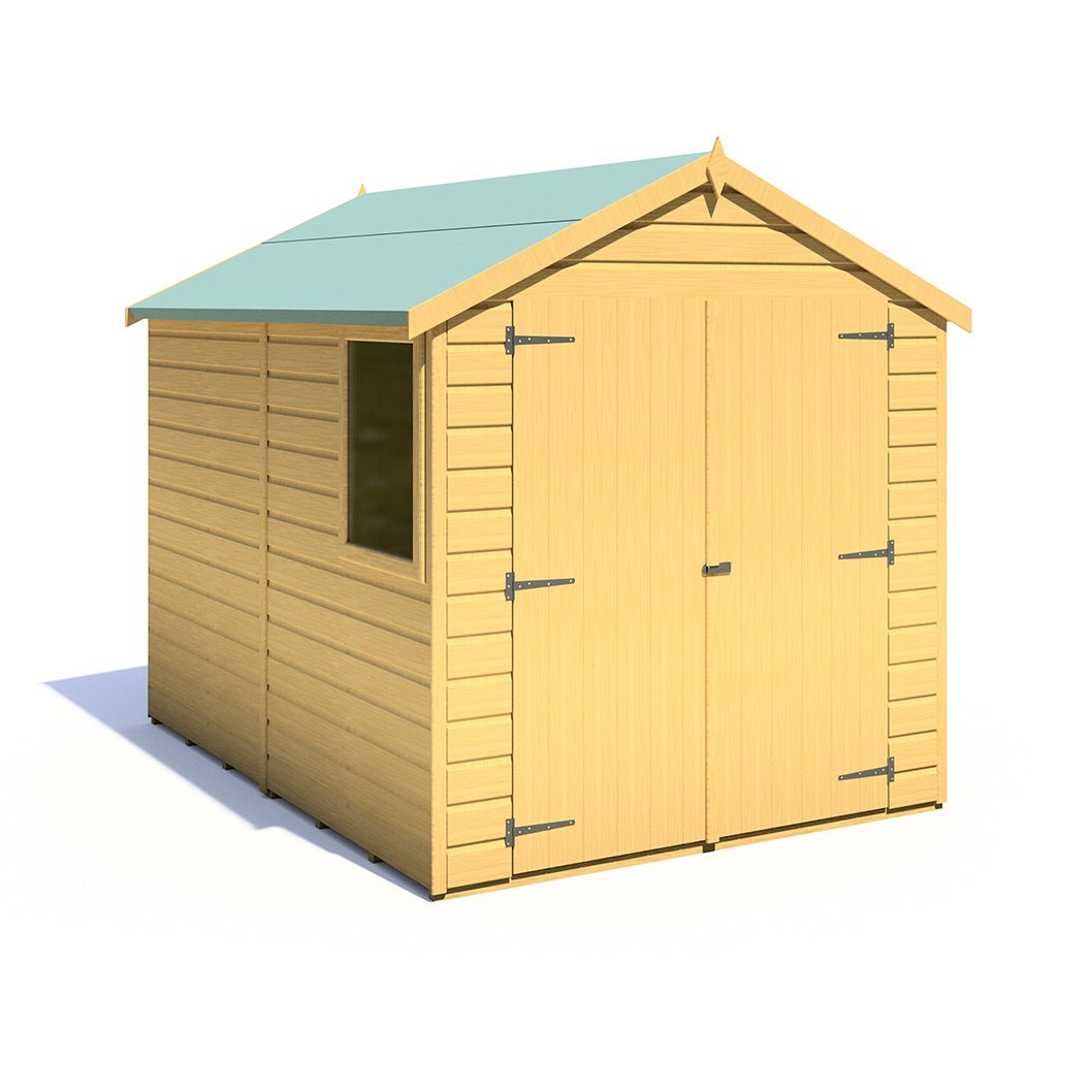 Shire Warwick 8x6ft T&G Double Door Apex Wooden Shed - JJ Building Materials