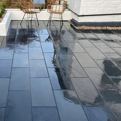 Signature Black 20mm Slate Paving Slabs - JJ Building Materials