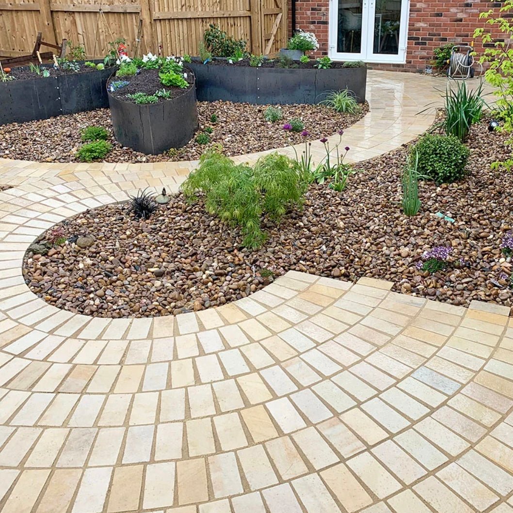 Soft Mint Sandstone Setts - Tumbled - 200x100mm - 40mm - JJ Building Materials