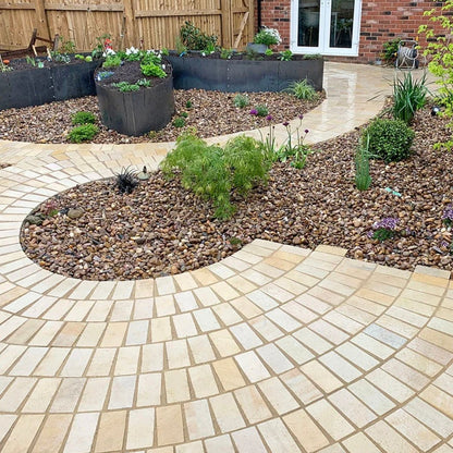 Soft Mint Sandstone Setts - Tumbled - 200x100mm - 40mm - JJ Building Materials