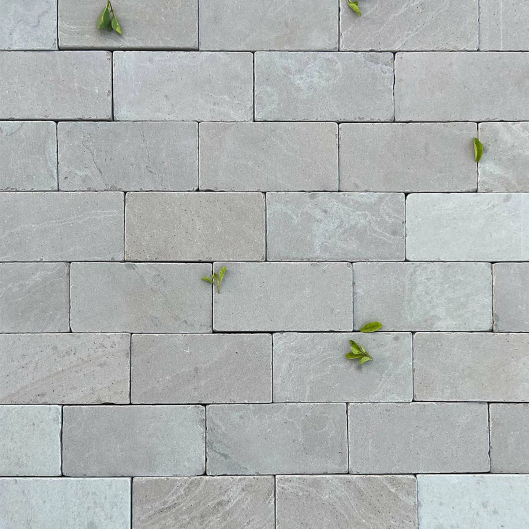 Soft Mint Sandstone Setts - Tumbled - 200x100mm - 40mm - JJ Building Materials