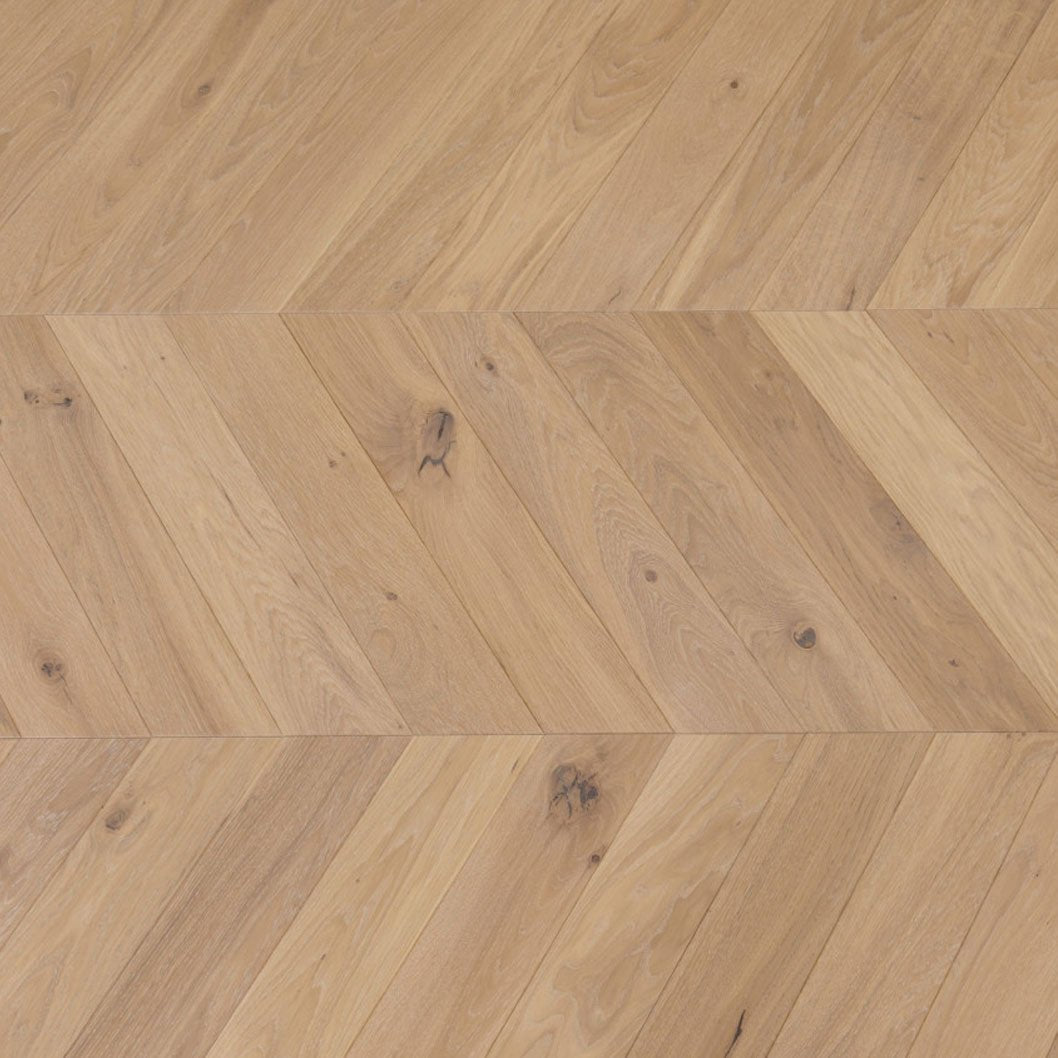 Somersby Oak Chevron Brushed Fusion Hybrid Engineered Wood Flooring - 1.568m2 Pack Size | Parquet Range - JJ Building Materials