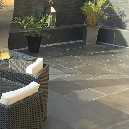 Steel Blue 20mm Slate Paving Slabs - Patio Kit - JJ Building Materials