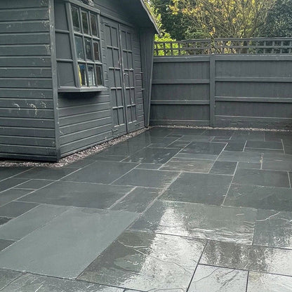 Steel Blue 20mm Slate Paving Slabs - Patio Kit - JJ Building Materials