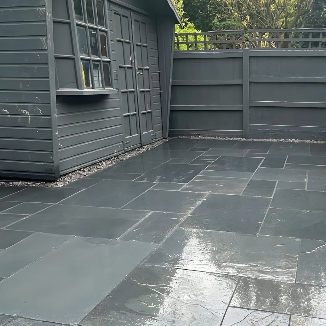 Steel Blue 20mm Slate Paving Slabs - Patio Kit - JJ Building Materials