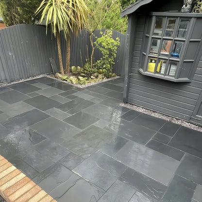 Steel Blue 20mm Slate Paving Slabs - Patio Kit - JJ Building Materials
