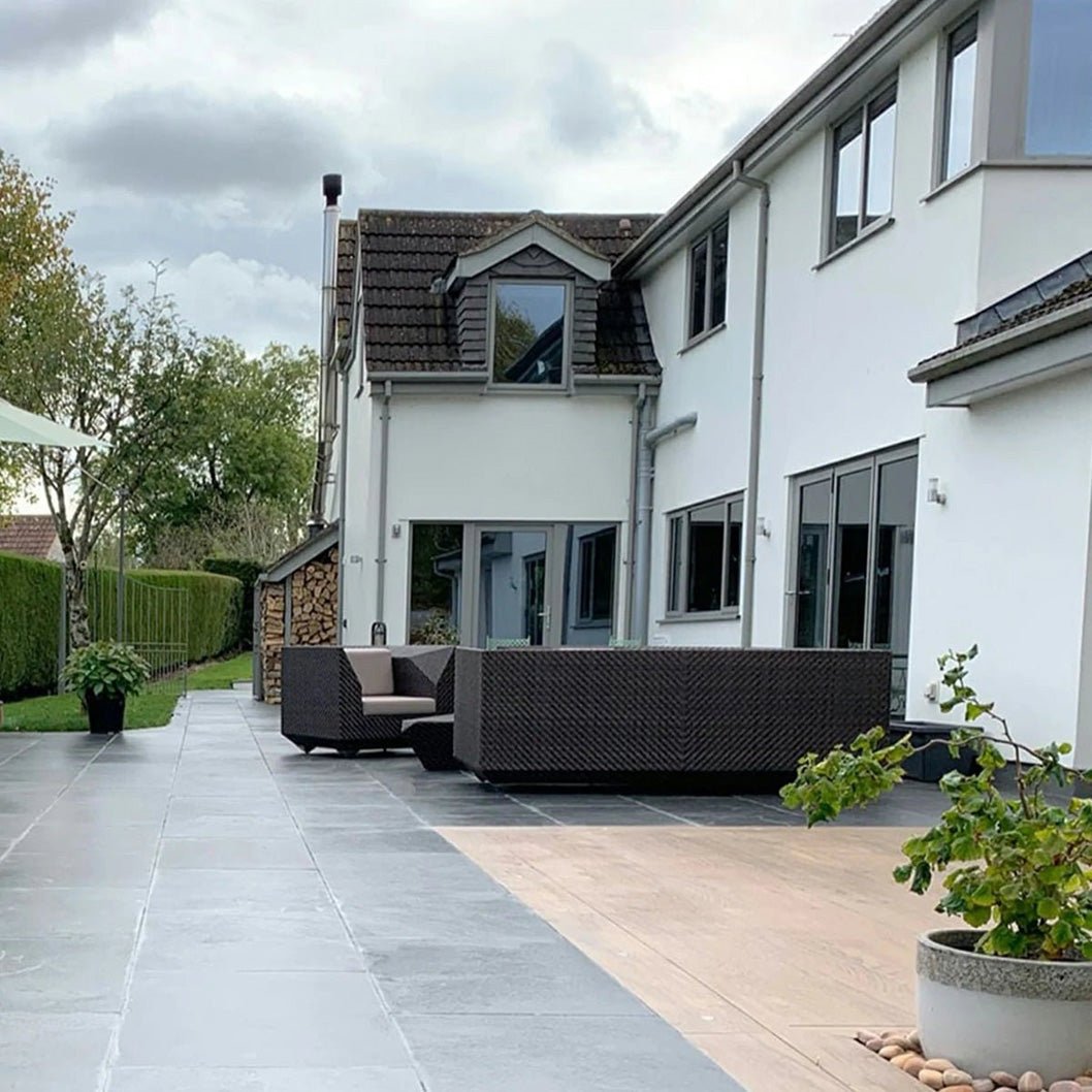 Steel Blue 22mm Slate Paving Slabs - JJ Building Materials