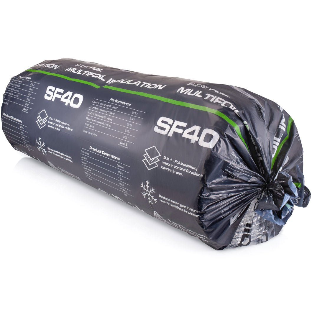 SuperFOIL SF40 Multi - Layer Foil Insulation Roll 1.5m x 10m (65mm) - JJ Building Materials