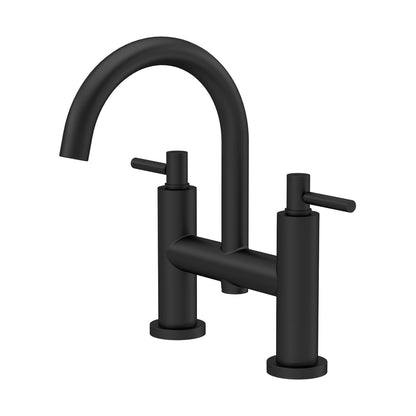 Hudson Reed Tec Lever Bath Filler Contemp Matt Black Brass 320x360x240mm