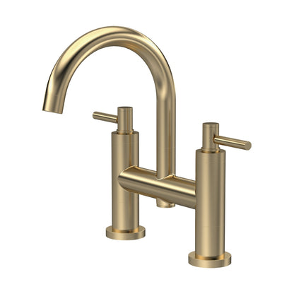 Hudson Reed Tec Lever Bath Filler Contemp Brushed Brass Brass 320x360x240mm