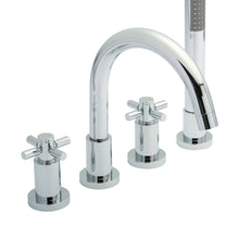 Hudson Reed Tec Crosshead 4 Tap Hole Bath Mixer Contemp Chrome Brass 236x345x207mm