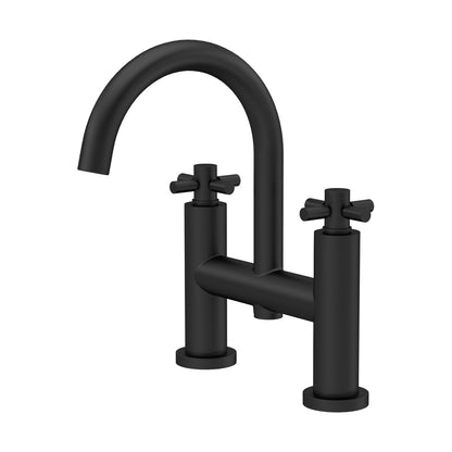 Hudson Reed Tec Crosshead Bath Filler Contemp Matt Black Brass 319x230x50mm