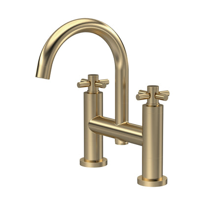 Hudson Reed Tec Crosshead Bath Filler Contemp Brushed Brass Brass 319x230x50mm