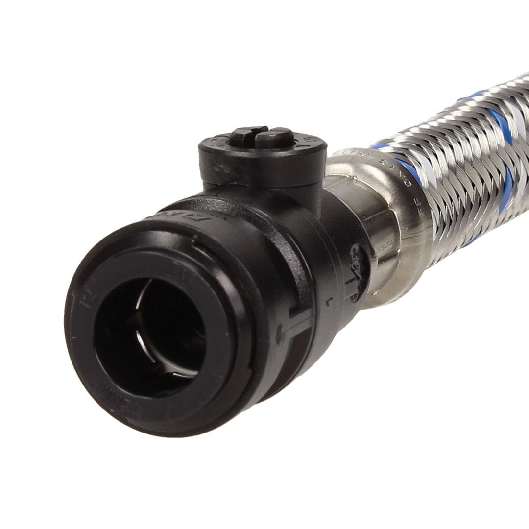 Think - A - Flex Push - fit 15 mm X 1/2" Flexible Tap Connector c/w ISO - JJ Building Materials