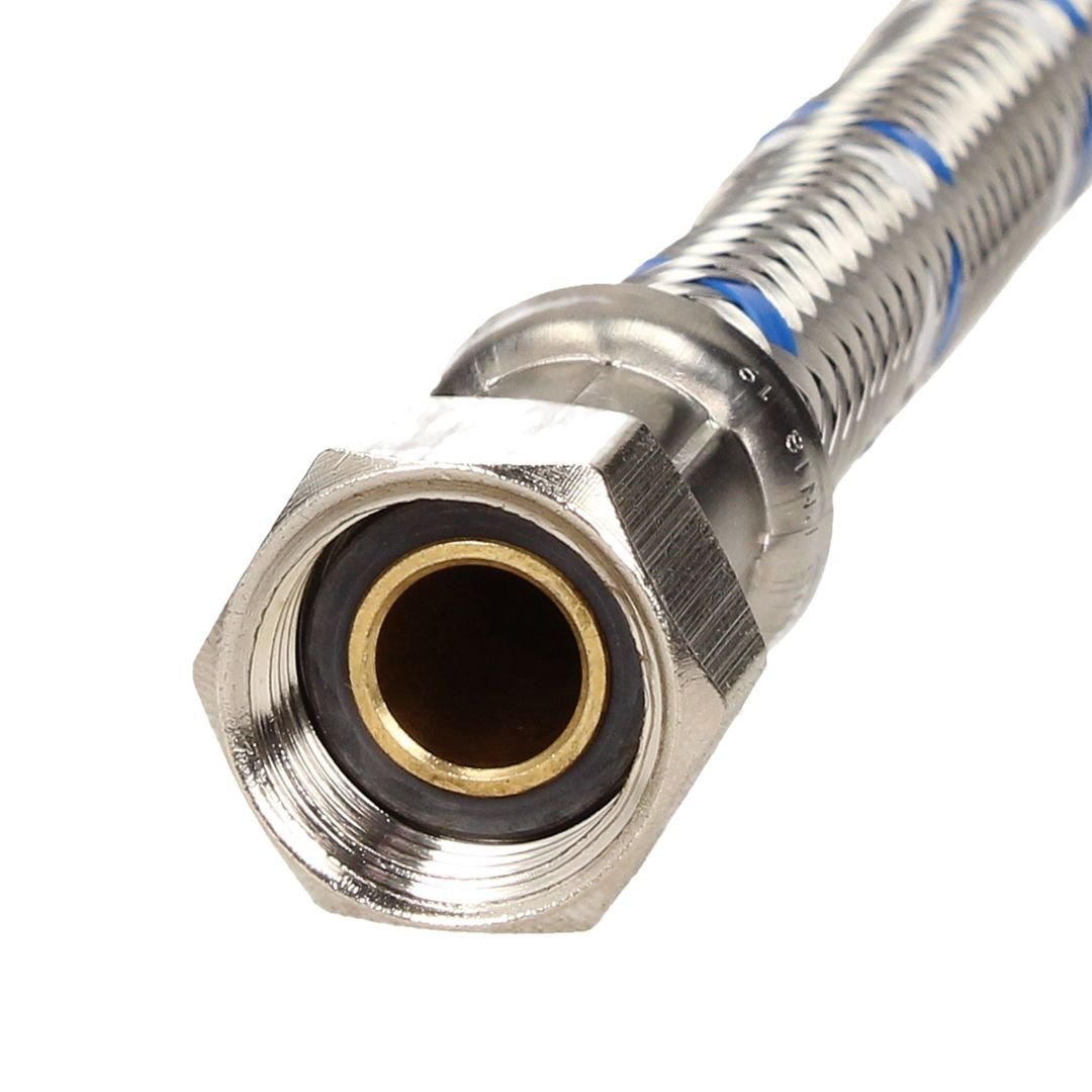 Think - A - Flex Push - fit 15 mm X 1/2" Flexible Tap Connector c/w ISO - JJ Building Materials