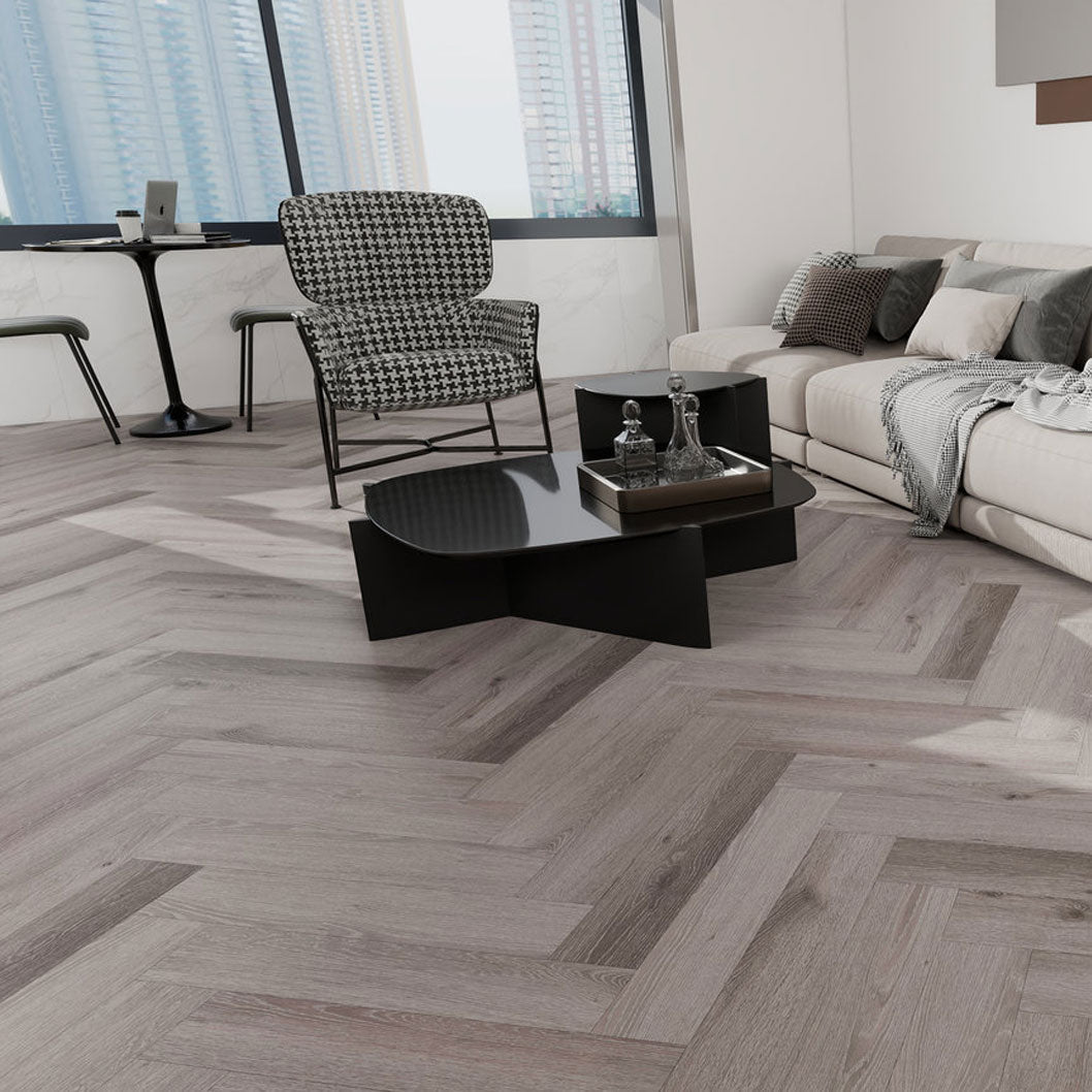 Timba Aquacore ProFlex SPC Collection Herringbone Boat Shack Oak (H4) 5.5 x 122 x 610mm (inc. 1mm IXPE) Pack Size: 1.935m² - JJ Building Materials