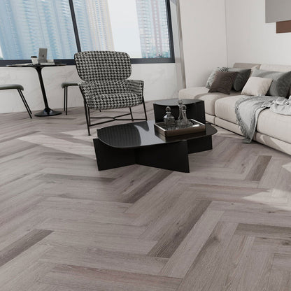 Timba Aquacore ProFlex SPC Collection Herringbone Boat Shack Oak (H4) 5.5 x 122 x 610mm (inc. 1mm IXPE) Pack Size: 1.935m² - JJ Building Materials