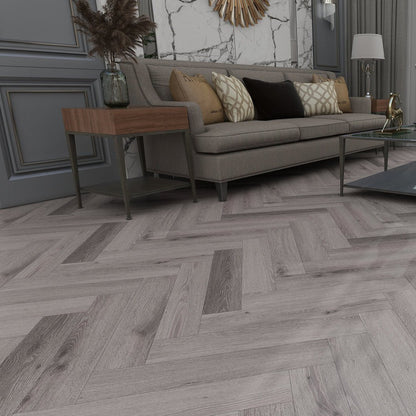Timba Aquacore ProFlex SPC Collection Herringbone Boat Shack Oak (H4) 5.5 x 122 x 610mm (inc. 1mm IXPE) Pack Size: 1.935m² - JJ Building Materials