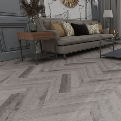 Timba Aquacore ProFlex SPC Collection Herringbone Boat Shack Oak (H4) 5.5 x 122 x 610mm (inc. 1mm IXPE) Pack Size: 1.935m² - JJ Building Materials