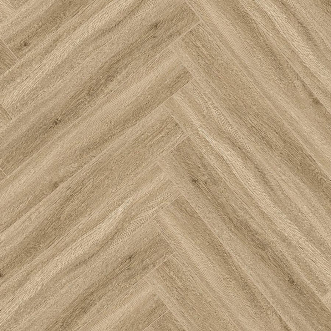 Timba Aquacore ProFlex SPC Collection Herringbone English Oak (H1) 5.5 x 122 x 610mm (inc. 1mm IXPE) Pack Size: 1.935m² - JJ Building Materials