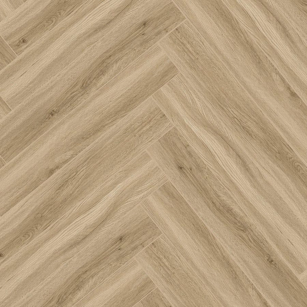 Timba Aquacore ProFlex SPC Collection Herringbone English Oak (H1) 5.5 x 122 x 610mm (inc. 1mm IXPE) Pack Size: 1.935m² - JJ Building Materials