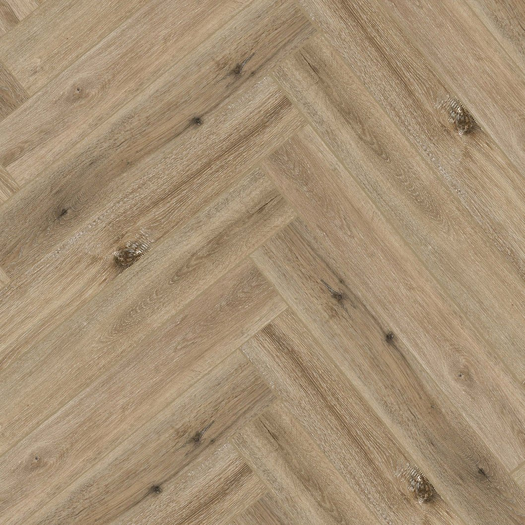 Timba Aquacore ProFlex SPC Collection Herringbone Latte Oak (H2) 5.5 x 122 x 610mm (inc. 1mm IXPE) Pack Size: 1.935m² - JJ Building Materials