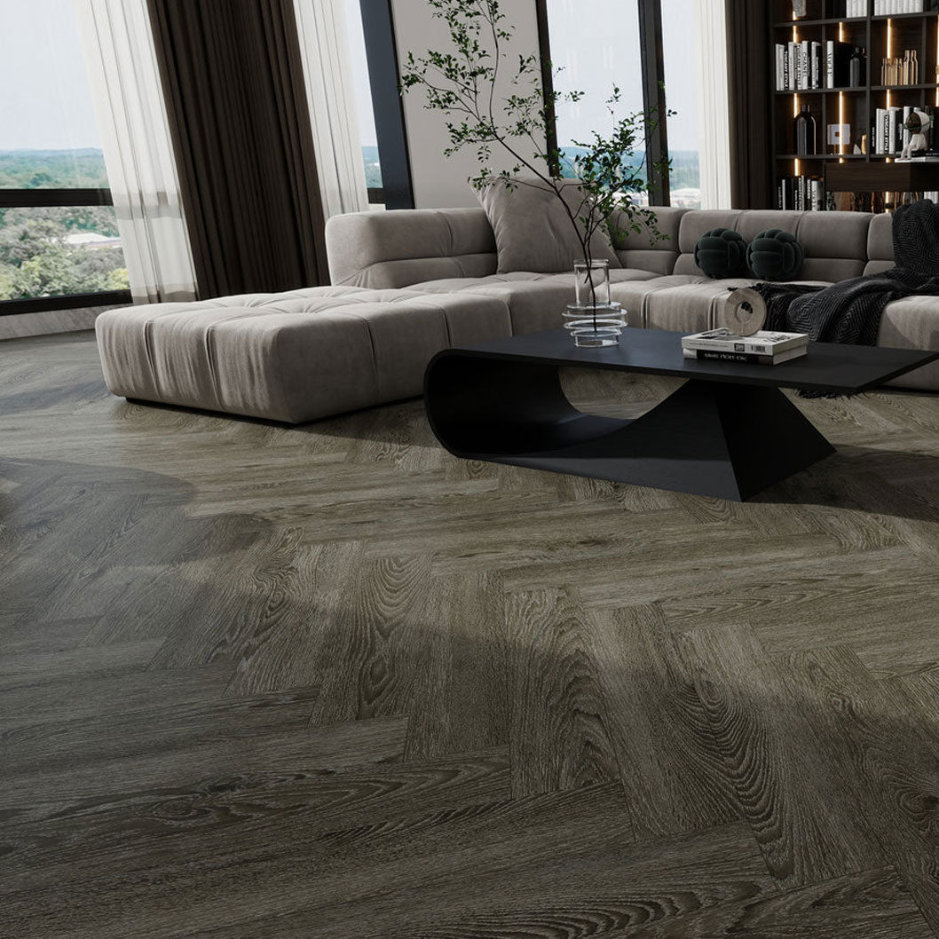 Timba Aquacore ProFlex SPC Collection Herringbone Nimbus Oak (H3) 5.5 x 122 x 610mm (inc. 1mm IXPE) Pack Size: 1.935m² - JJ Building Materials