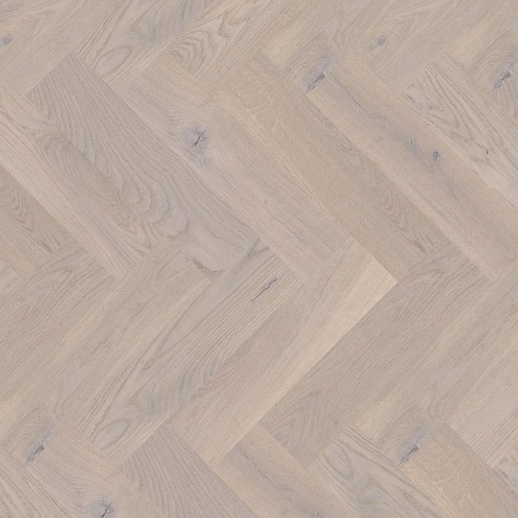 Timba Maxiply Pro Trade Clic Engineered Herringbone Aspen Oak: Brushed Matt Lacquered 12/3 x 150 x 600mm Pack Size: 2.16m² - JJ Building Materials
