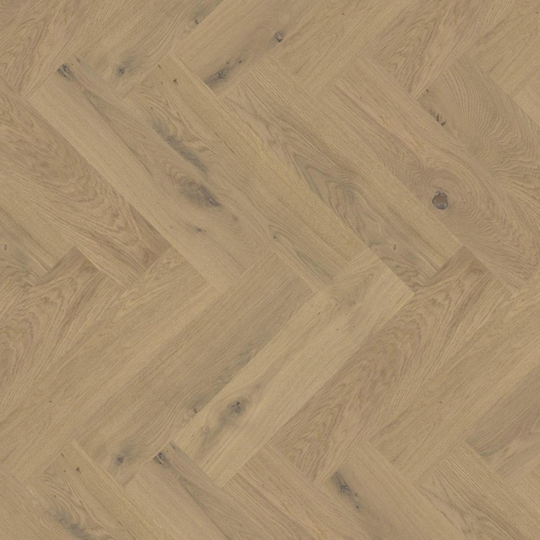 Timba Maxiply Pro Trade Clic Engineered Herringbone Blonde Oak: Brushed Matt Lacquered 12/3 x 150 x 600mm Pack Size: 2.16m² - JJ Building Materials