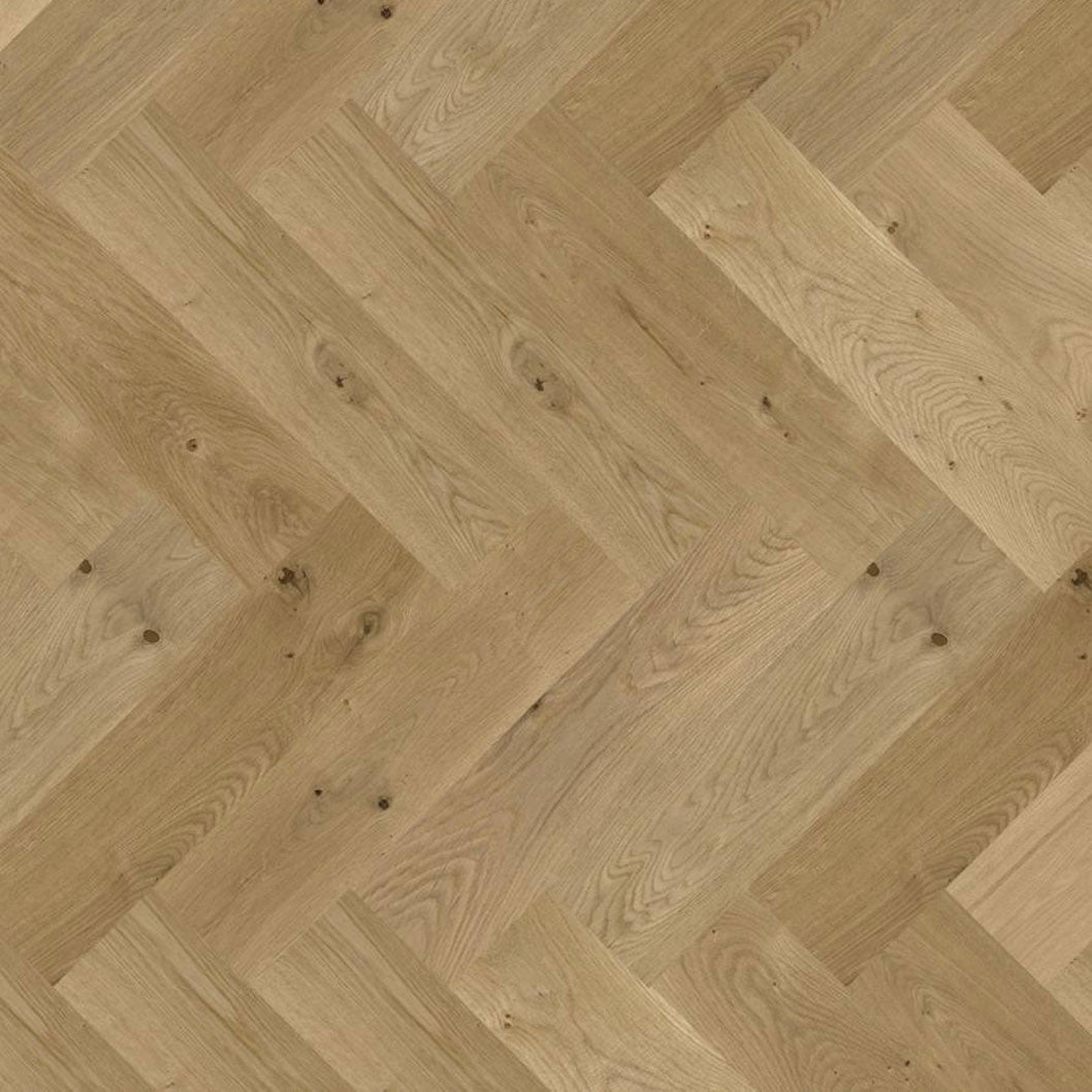 Timba Maxiply Pro Trade Clic Engineered Herringbone Natural Oak: Brushed & Matt Lacquered 12/3 x 150 x 600mm Pack Size: 2.16m² - JJ Building Materials
