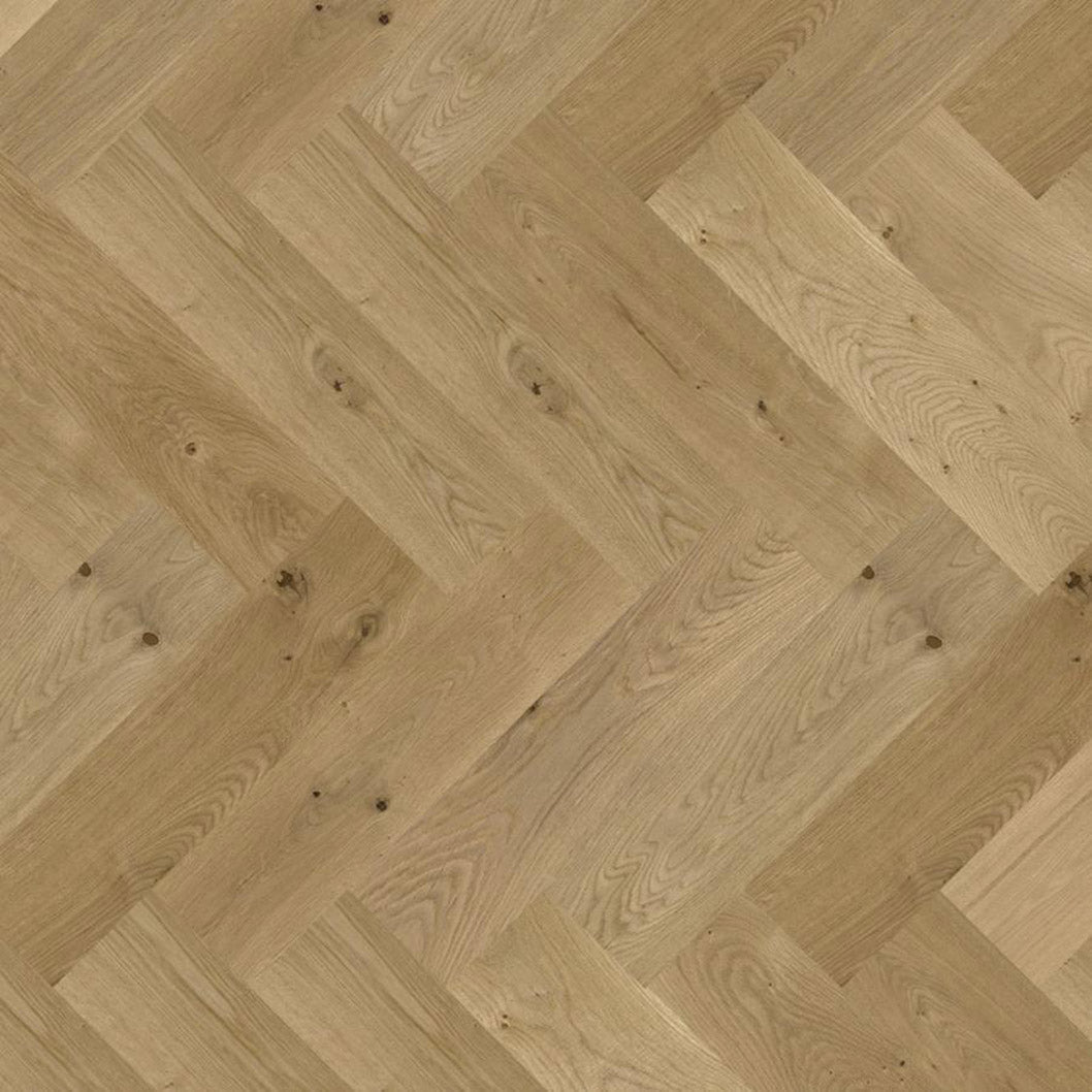 Timba Maxiply Pro Trade Clic Engineered Herringbone Natural Oak: Brushed & Matt Lacquered 12/3 x 150 x 600mm Pack Size: 2.16m² - JJ Building Materials