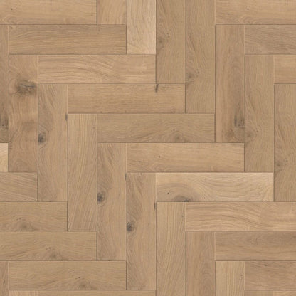 Timba Structural Engineered Herringbone Natural Oak: Brushed & UV Oiled 20/6 x 120 x 600mm Pack Size: 1.44m² - JJ Building Materials