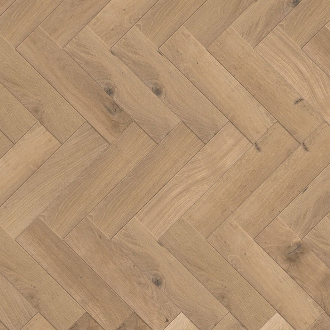 Timba Structural Engineered Herringbone Natural Oak: Brushed & UV Oiled 20/6 x 120 x 600mm Pack Size: 1.44m² - JJ Building Materials