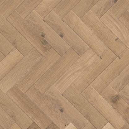 Timba Structural Engineered Herringbone Natural Oak: Brushed & UV Oiled 20/6 x 120 x 600mm Pack Size: 1.44m² - JJ Building Materials