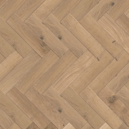 Timba Structural Engineered Herringbone Natural Oak: Brushed & UV Oiled 20/6 x 120 x 600mm Pack Size: 1.44m² - JJ Building Materials