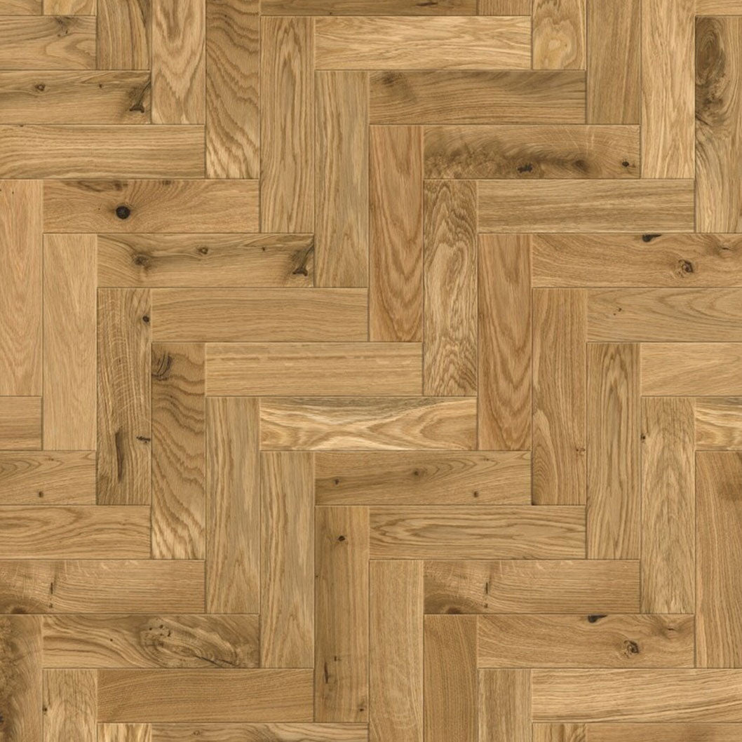 Timba Tradeline Collection Engineered Herringbone Natural Oak: Brushed & UV Oiled Oak (Herringbone) 14/3x90x450 Pack Size: 1.296m2 - JJ Building Materials