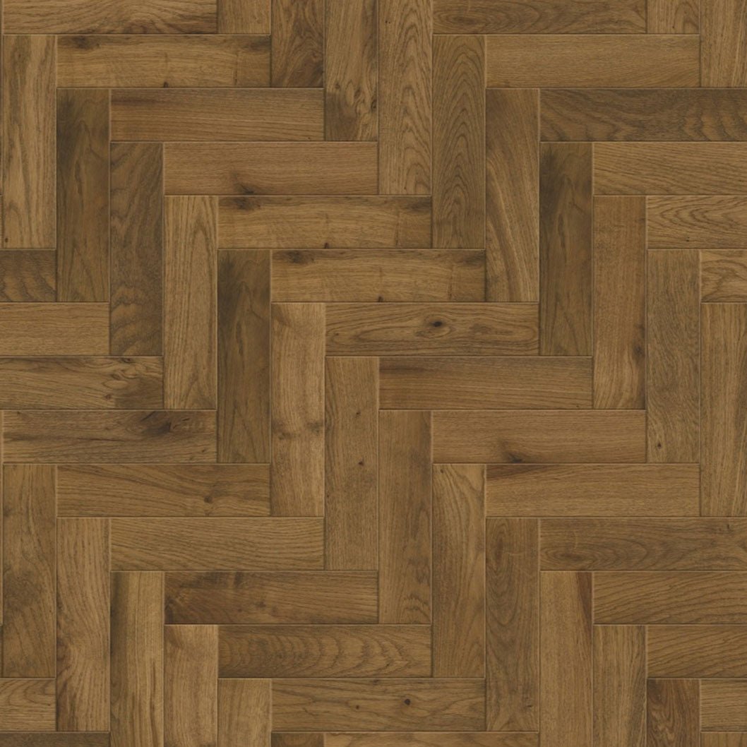 Timba Tradeline Collection Engineered Herringbone Smoked Brushed & UV Oiled Oak (Herringbone) 14/3x90x450 Pack Size: 1.296m2 - JJ Building Materials