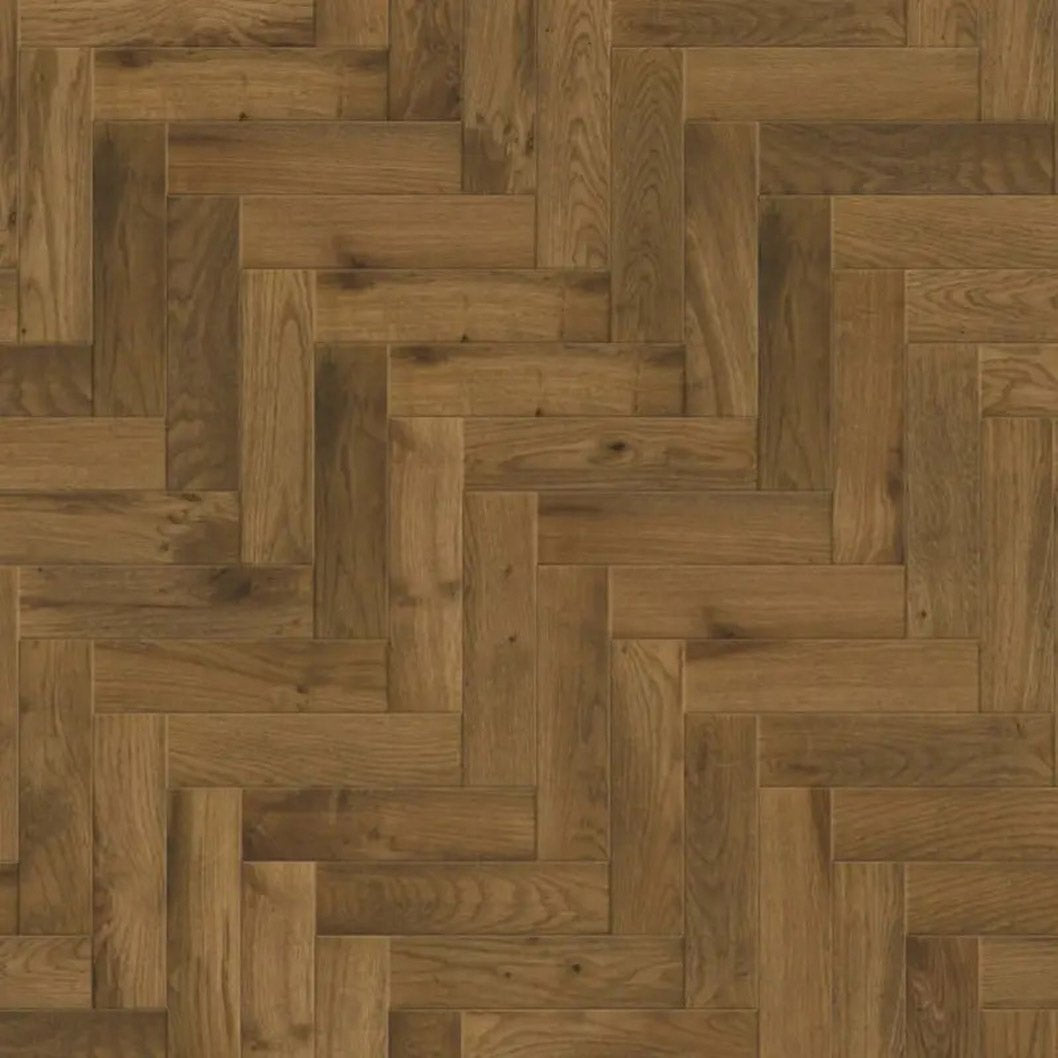 Timba Tradeline Collection Engineered Herringbone Smoked Brushed & UV Oiled Oak (Herringbone) 14/3x90x450 Pack Size: 1.296m2 - JJ Building Materials