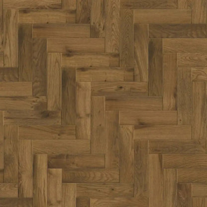 Timba Tradeline Collection Engineered Herringbone Smoked Brushed & UV Oiled Oak (Herringbone) 14/3x90x450 Pack Size: 1.296m2 - JJ Building Materials