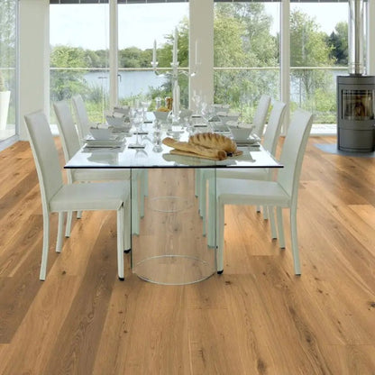 Timba Tradeline Collection Engineered Natural Oak: Brushed & UV Oiled (Plank) 14/3x180x1900 Pack Size: 2.394m2 - JJ Building Materials